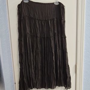 Sunny Leigh Black Tiered Crinkle Maxi Skirt